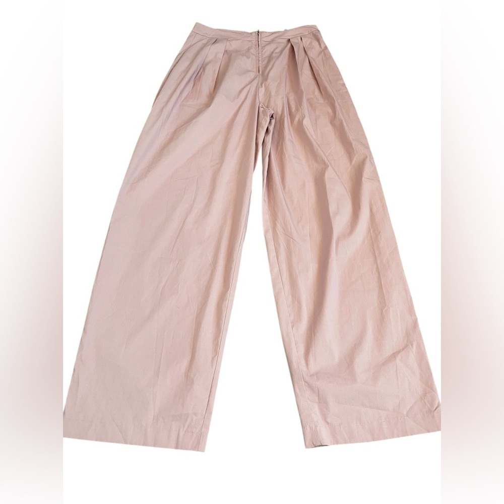 LPA Women’s Wide Leg Pleated Pants Pink Size M High Rise Trousers Rayon Blend